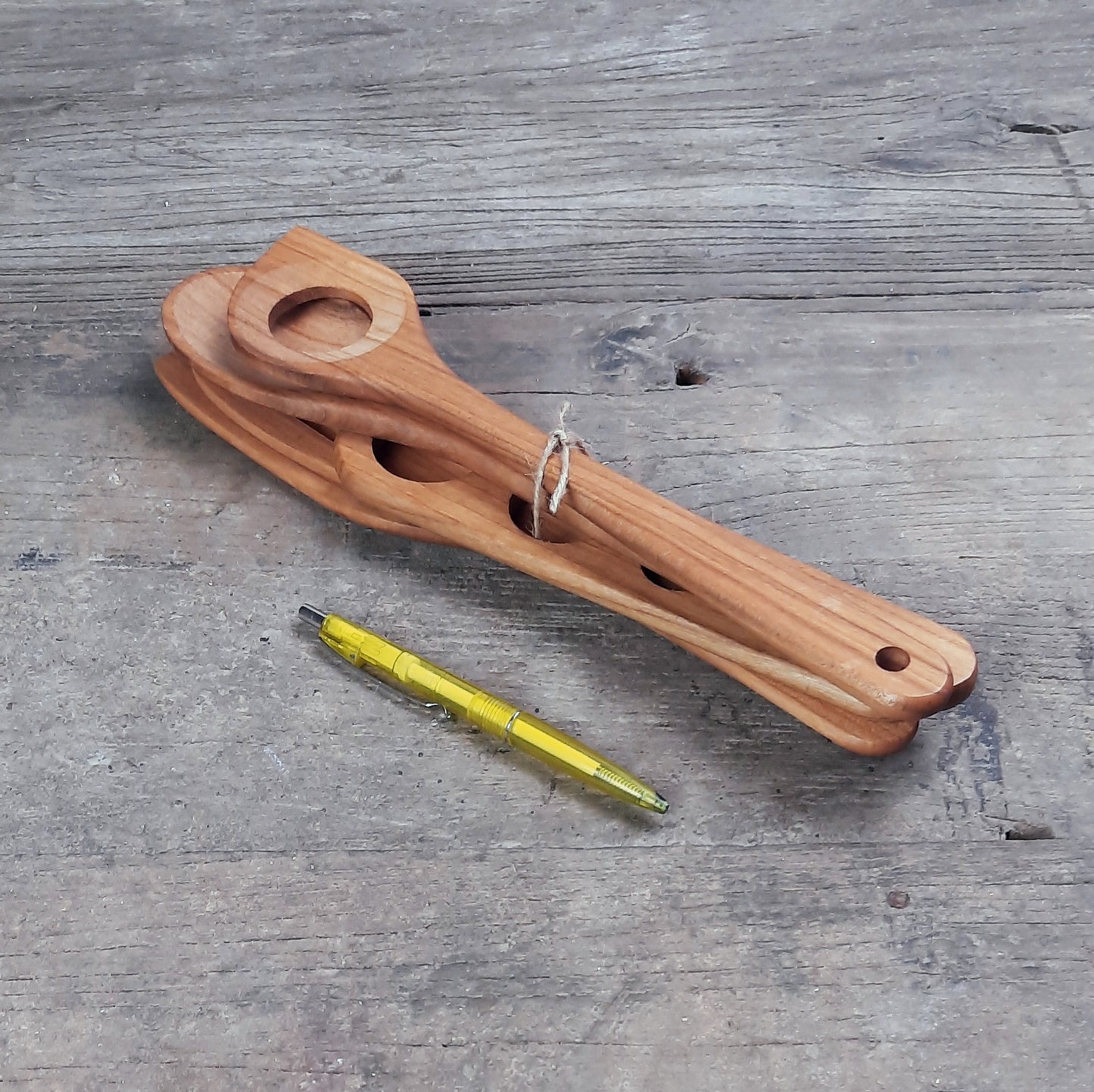 Kochset aus Kirschholz, 5-teilig, aus Holz 32 cm