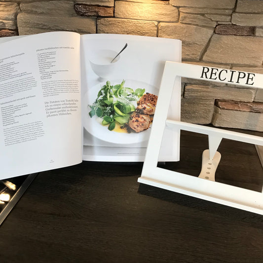 Kochbuch- und Rezepthalter Schwarz/ Weiß