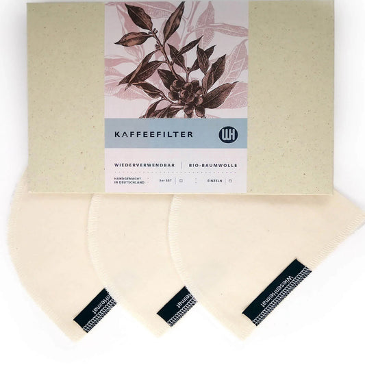 3 St. Kaffeefilter / Wiederverwendbar / Bio-Baumwolle