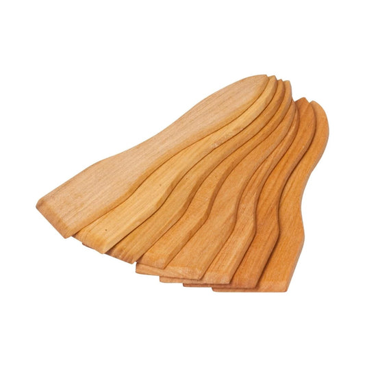 8 Stk. Raclette Schaber, geölt aus Kirschholz 13 cm